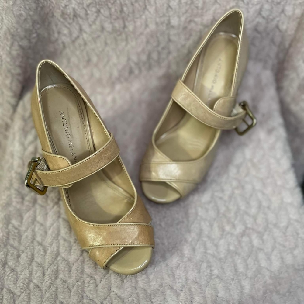 Used Antonio Melani Wedges (Tan)